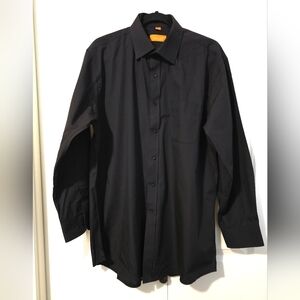 Mens Dress Shirt Eccolo No IRON Comtempary Fit Classic Black Men's SZ 16 1/2R